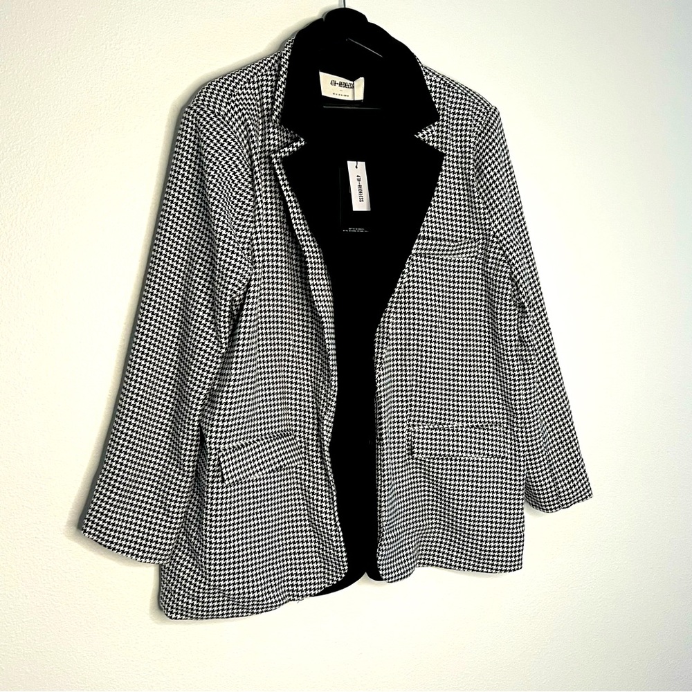 NWT 4th & Reckless Jorden Houndstooth Blazer Jacket Sz XL